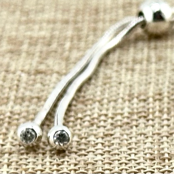 Pandora Snake Chain Bracelet With Sparkling Snowflake Pave Charm - Picture 7 of 14